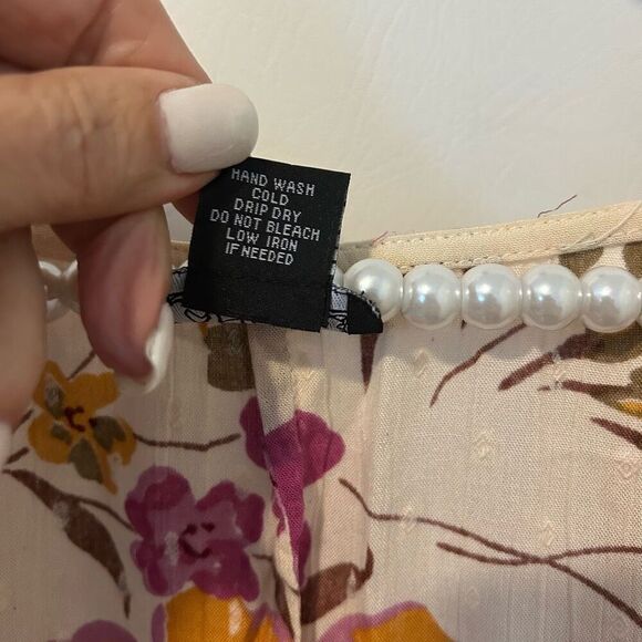 Angie top women’s 1X boho peasant crochet bloomcore lagenlook floral festival - Picture 7 of 10